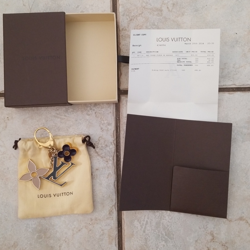 LV Bag Charm Fluer De Monogram